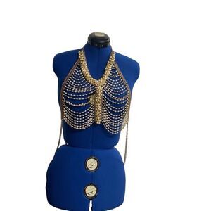 Body Chain Sexy Design Back Neck‎ Clasp Closure Chic Charming Gold Tone